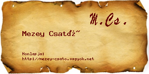 Mezey Csató névjegykártya